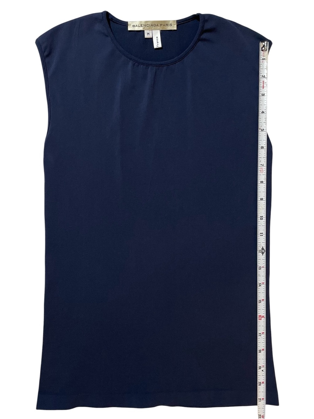 BALENCIAGA Blue Fitted Sleeveless Top Medium - Picture 9 of 9